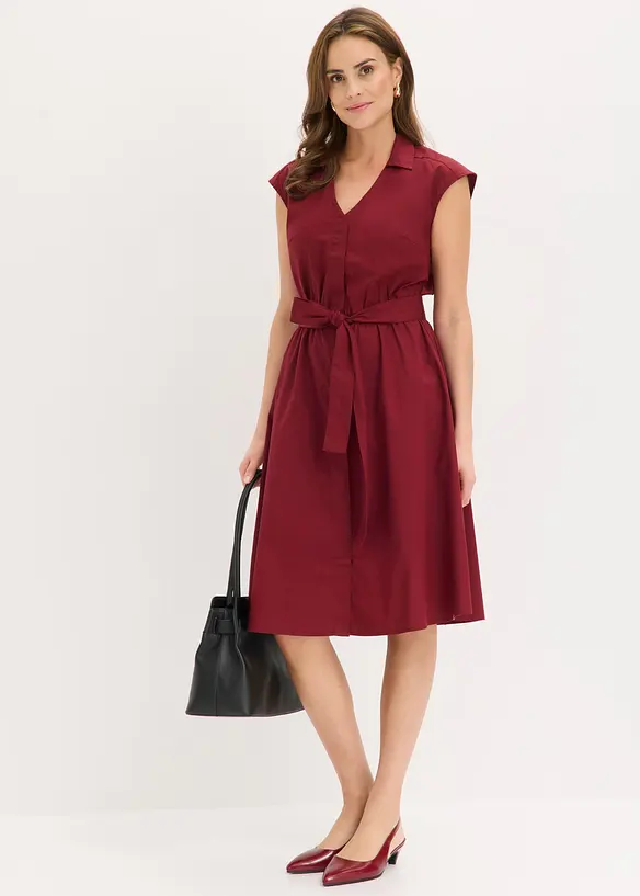 Robe-chemise avec ceinture &agrave; nouer, bonprix