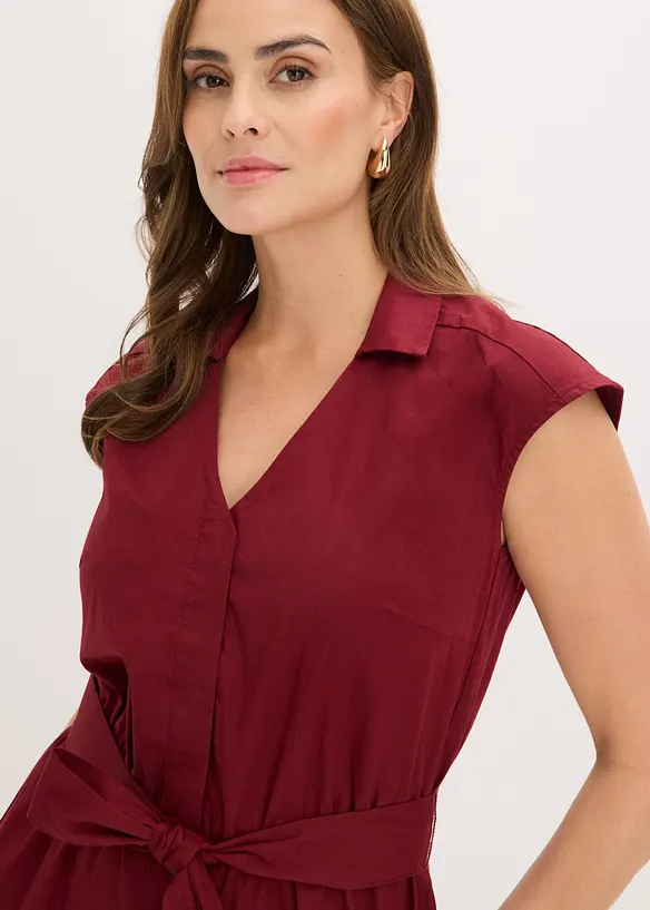 Robe-chemise avec ceinture &agrave; nouer, bonprix