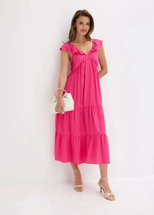 Robe &agrave; bretelles en viscose m&eacute;lang&eacute;e, bonprix