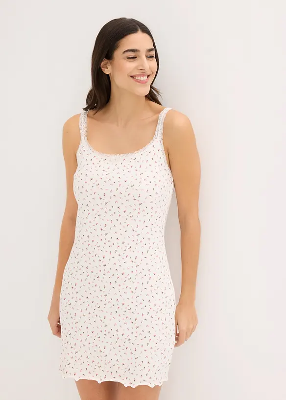 Chemise de nuit en mati&egrave;re c&ocirc;tel&eacute;e, bonprix