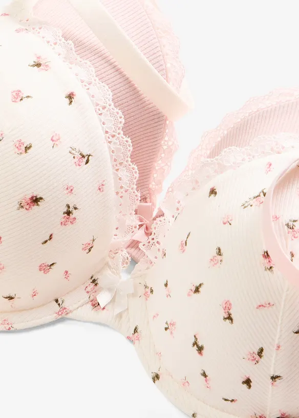 Gerippter Schalen-BH mit B&uuml;gel&nbsp;mit Bio-Baumwolle (2er Pack), bonprix