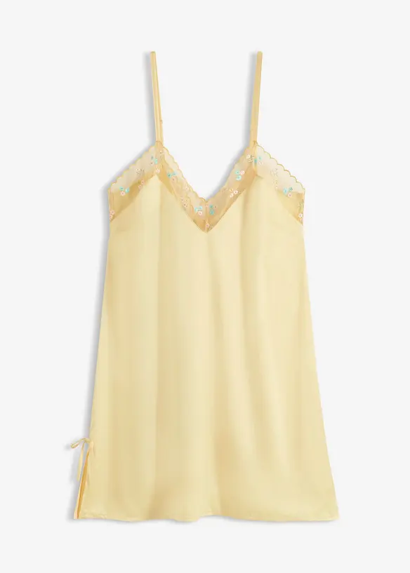 Satin Neglig&eacute; mit zarter Stickerei, bonprix