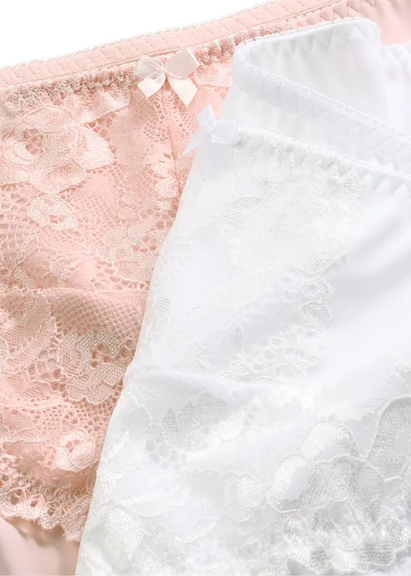 Lot de 2 slips maxi &agrave; dentelle florale, bonprix