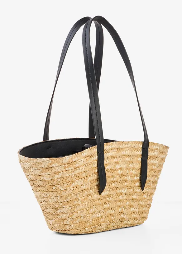 Cabas en paille avec pendentif fleur, bonprix