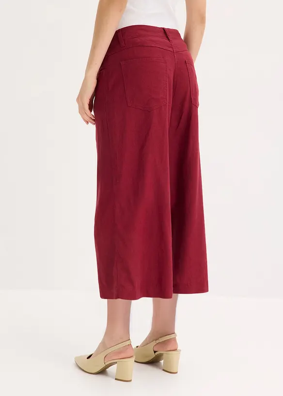 Culotte Hose aus luftigem Leinen-Mix mit Biesen, bonprix