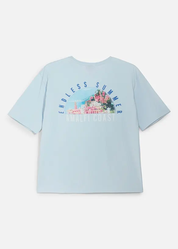 Loose Fit T-Shirt aus reiner Bio Baumwolle mit gro&szlig;en R&uuml;ckendruck, bonprix