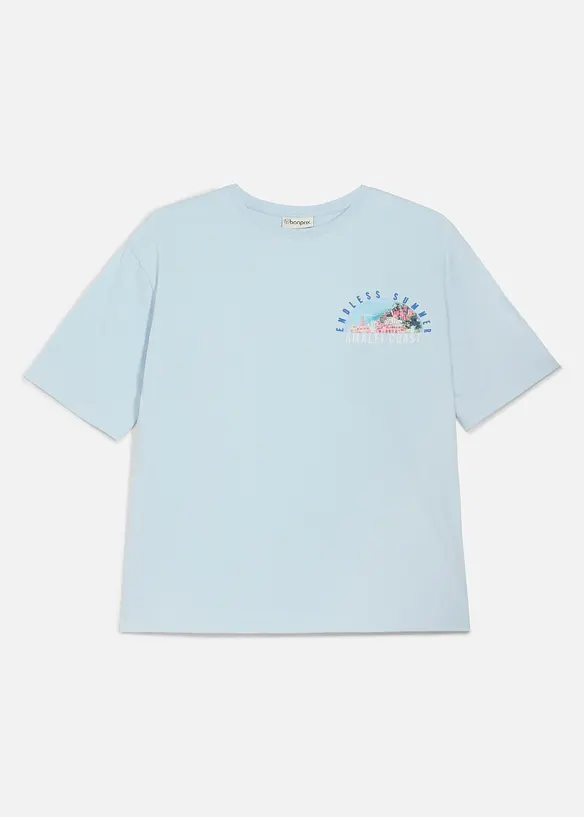 Loose Fit T-Shirt aus reiner Bio Baumwolle mit gro&szlig;en R&uuml;ckendruck, bonprix