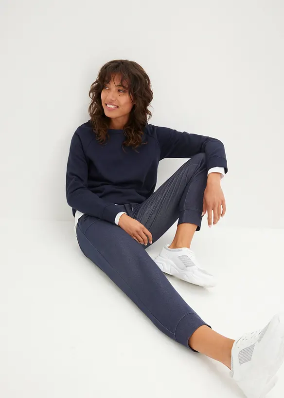 Pantalon 7/8 en molleton aspect jean, bonprix