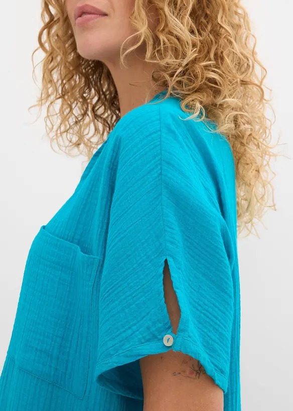 Kaftan-Kleid aus weichem Musselin, bonprix