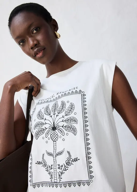 Shirt mit Seidenanteil, bonprix