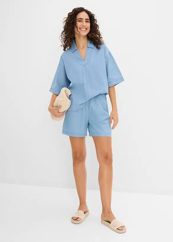 Jeans-Tunikabluse aus Bio-Baumwolle, bonprix