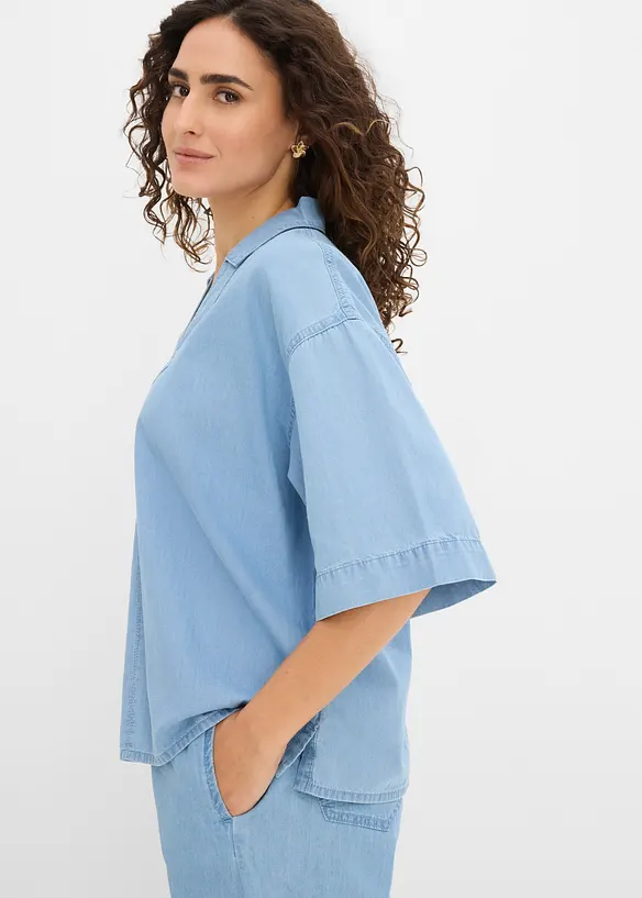 Jeans-Tunikabluse aus Bio-Baumwolle, bonprix