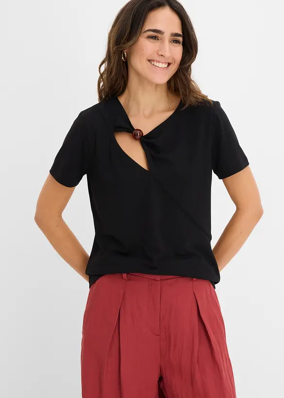 T-Shirt aus flie&szlig;endem Viskose-Mix, bonprix