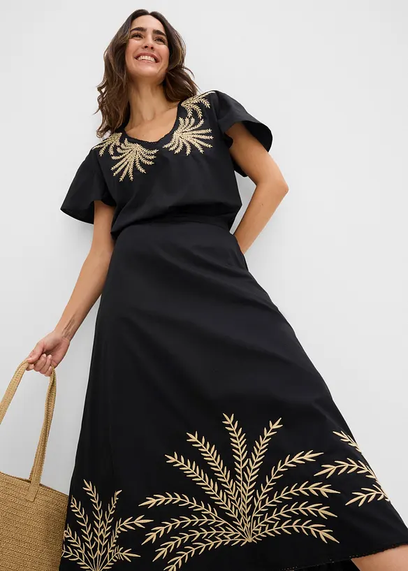 Maxirock  mit Stickerei, bonprix