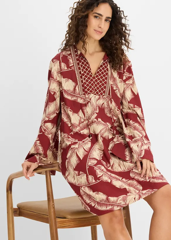 Tunika-Kleid aus flie&szlig;endem Viskose-Mix, bonprix