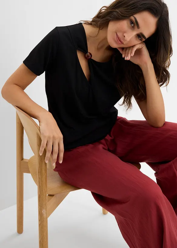 T-Shirt aus flie&szlig;endem Viskose-Mix, bonprix