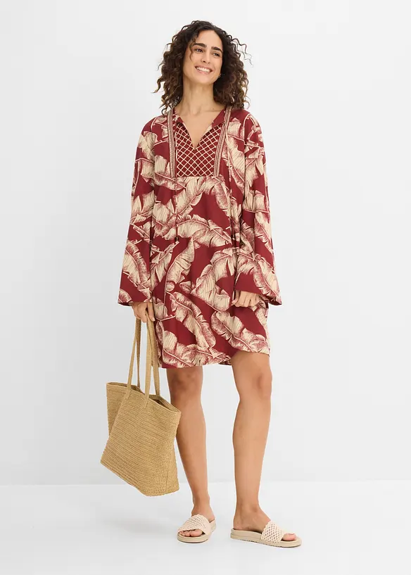 Tunika-Kleid aus flie&szlig;endem Viskose-Mix, bonprix
