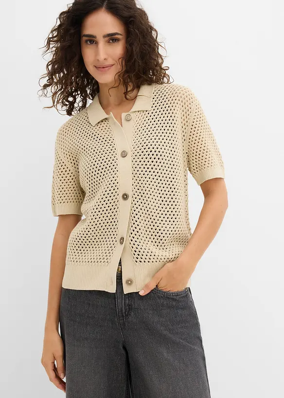 Ajour-Strickjacke, bonprix