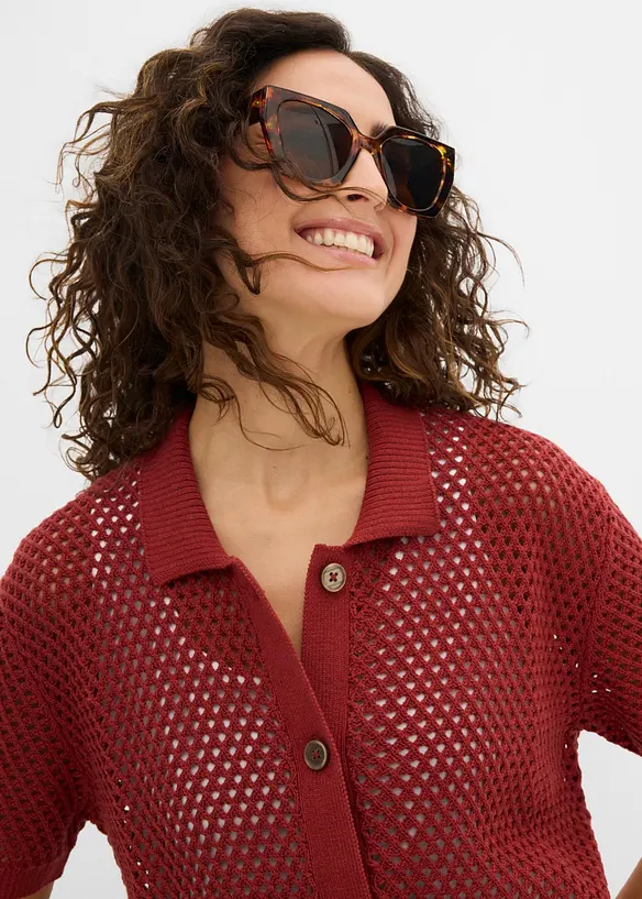 Ajour-Strickjacke, bonprix