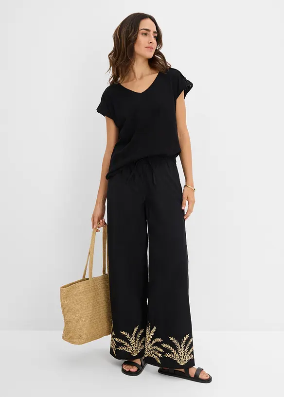 Palazzo-Hose mit Stickerei, bonprix