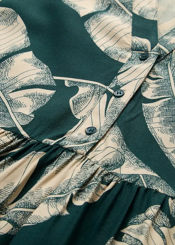 Midi Kaftan-Kleid aus flie&szlig;ender Viskose, bonprix