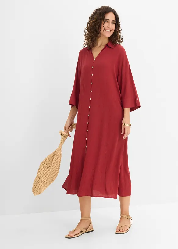 Kaftan-Kleid aus flie&szlig;ender Viskose, bonprix