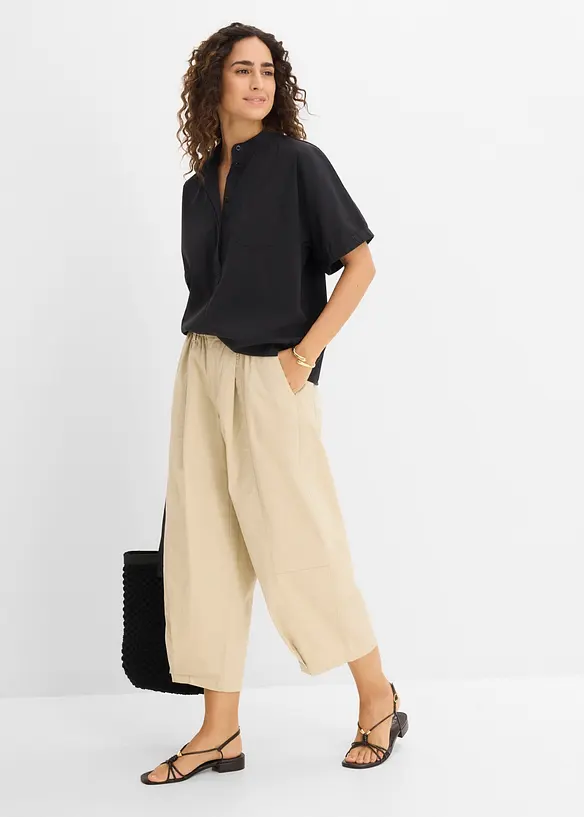 &Uuml;berschnittene Kurzarmbluse, bonprix