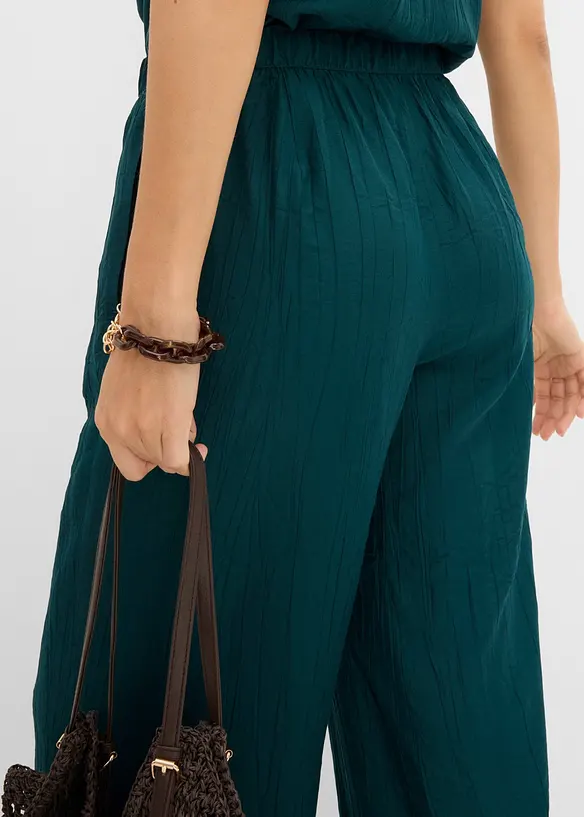 Hose mit Plisseeoptik aus Viskose-Mix, bonprix