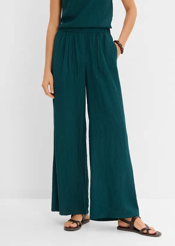 Hose mit Plisseeoptik aus Viskose-Mix, bonprix