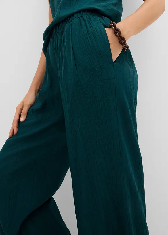 Hose mit Plisseeoptik aus Viskose-Mix, bonprix