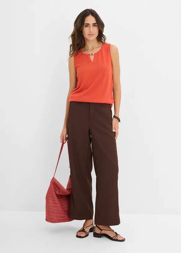 Stricktop mit Perlendetail, bonprix