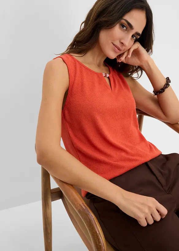 Stricktop mit Perlendetail, bonprix