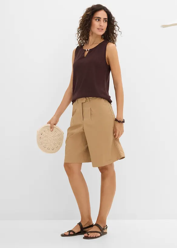 Stricktop mit Perlendetail, bonprix