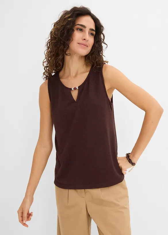 Stricktop mit Perlendetail, bonprix