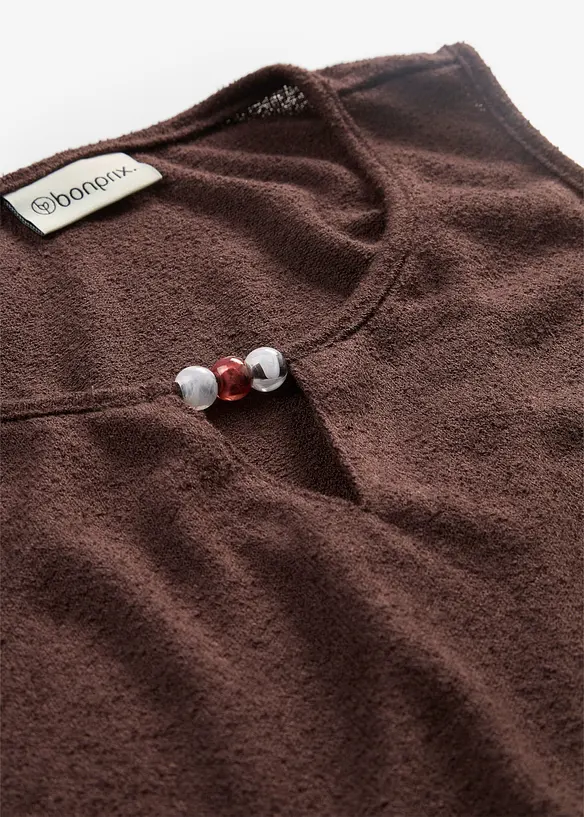 Stricktop mit Perlendetail, bonprix