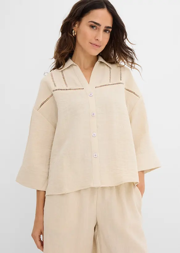 Hemdbluse aus Viskose-Mix, bonprix