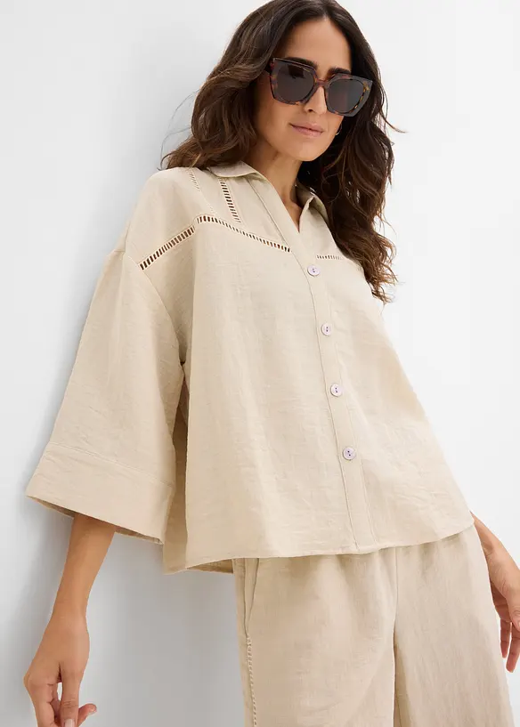 Hemdbluse aus Viskose-Mix, bonprix