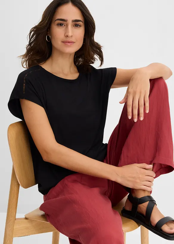 Shirt mit Leiterspitze, bonprix