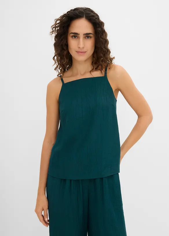 Top mit Plisseeoptik aus Viskose-Mix, bonprix