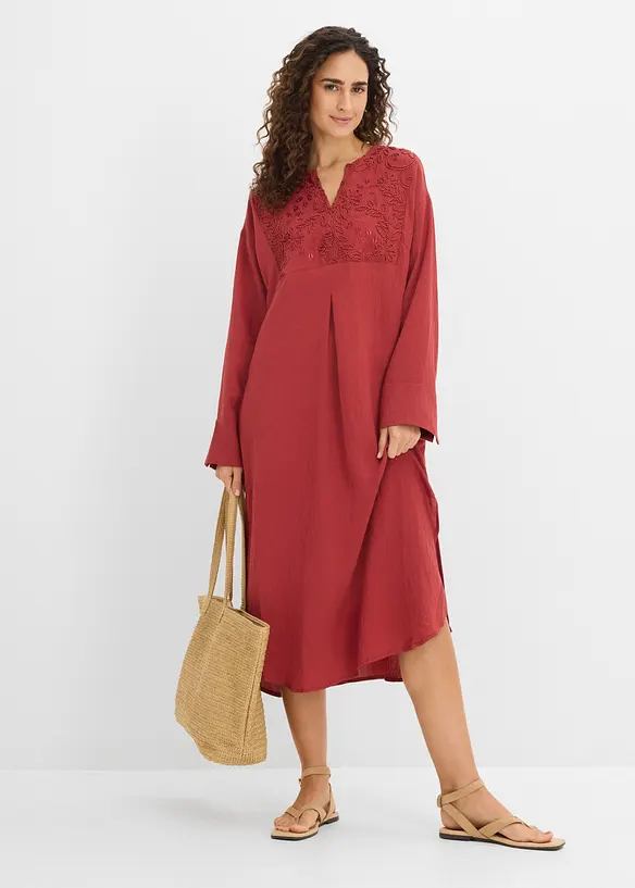 Leichtes Kaftan-Kleid mit Verzierung, bonprix