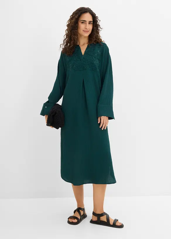 Leichtes Kaftan-Kleid mit Verzierung, bonprix