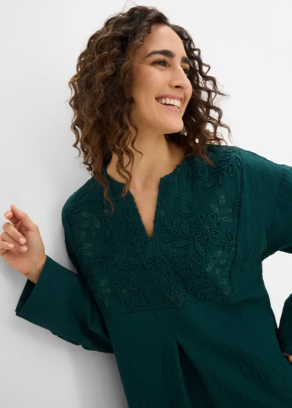 Leichtes Kaftan-Kleid mit Verzierung, bonprix