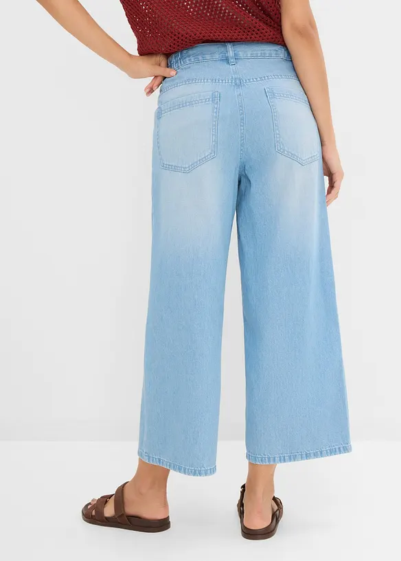 Wide-Leg-Jeans Mid Waist, Bequembund, bonprix