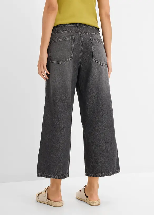 Wide-Leg-Jeans Mid Waist, Bequembund, bonprix