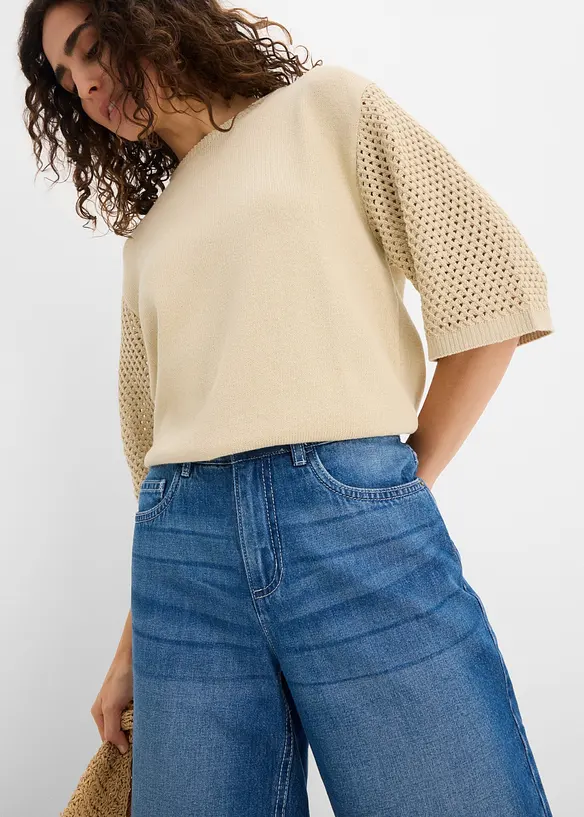 Jeans-Bermuda Mid Waist, Bequembund, bonprix