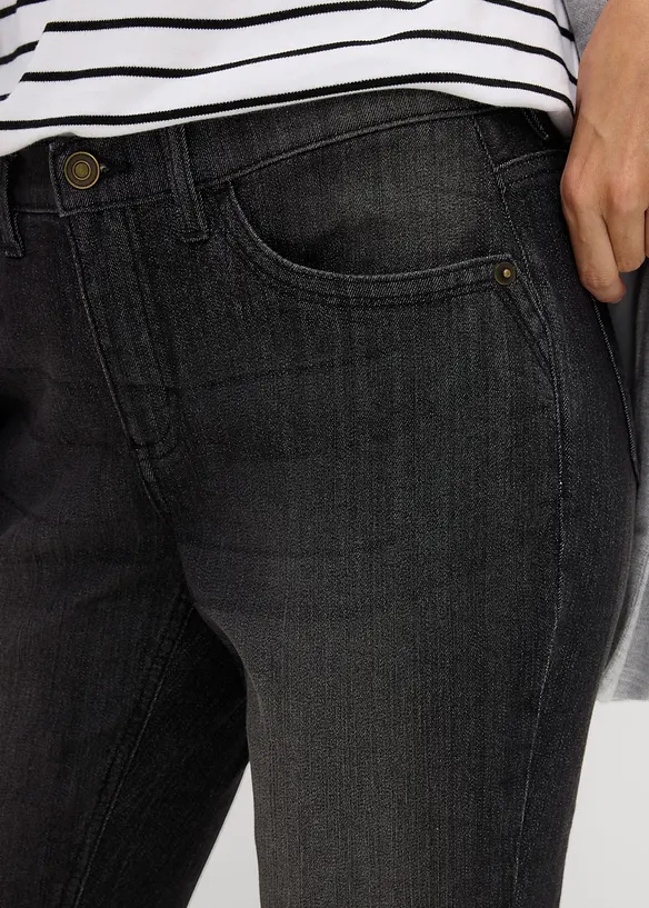 Slim Jeans, Mid Waist, Capri, bonprix