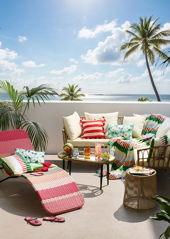 Kissenbezug mit bunten Streifen (2er Pack), bonprix