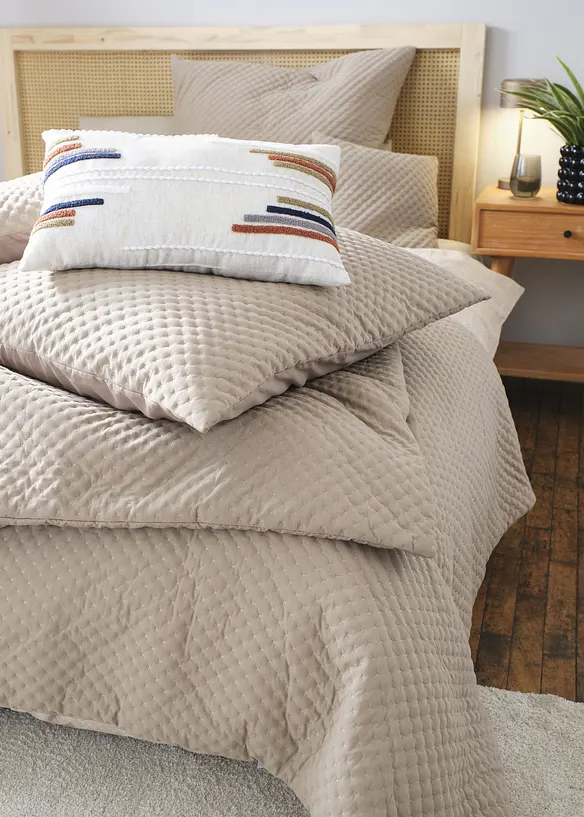 Lot de 2&nbsp;housses de coussin &agrave; surpiq&ucirc;re moderne, bonprix