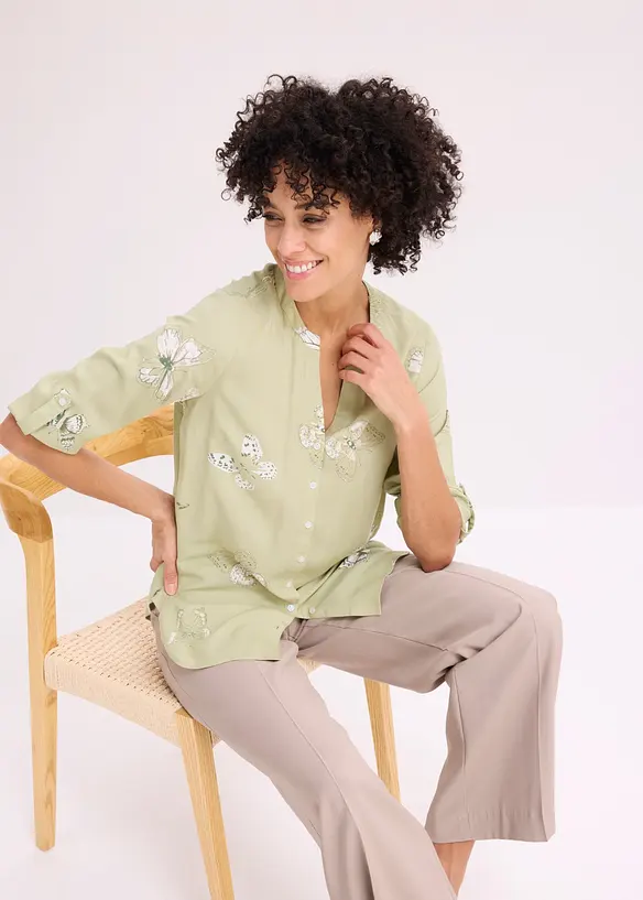 Chemisier imprim&eacute; en viscose, bonprix