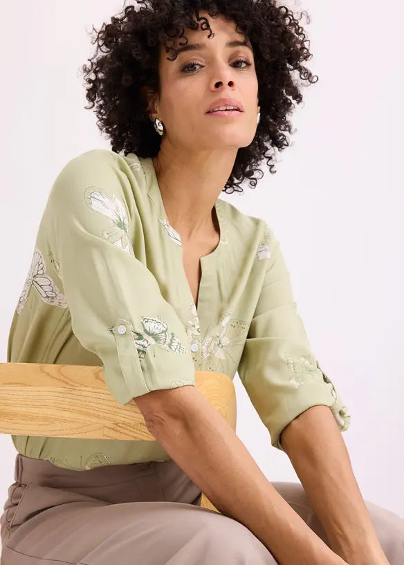 Chemisier imprim&eacute; en viscose, bonprix